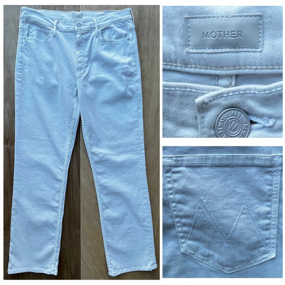MOTHER DUTCHIE ANKLE Women’s White Designer Stretch Jeans sz 31